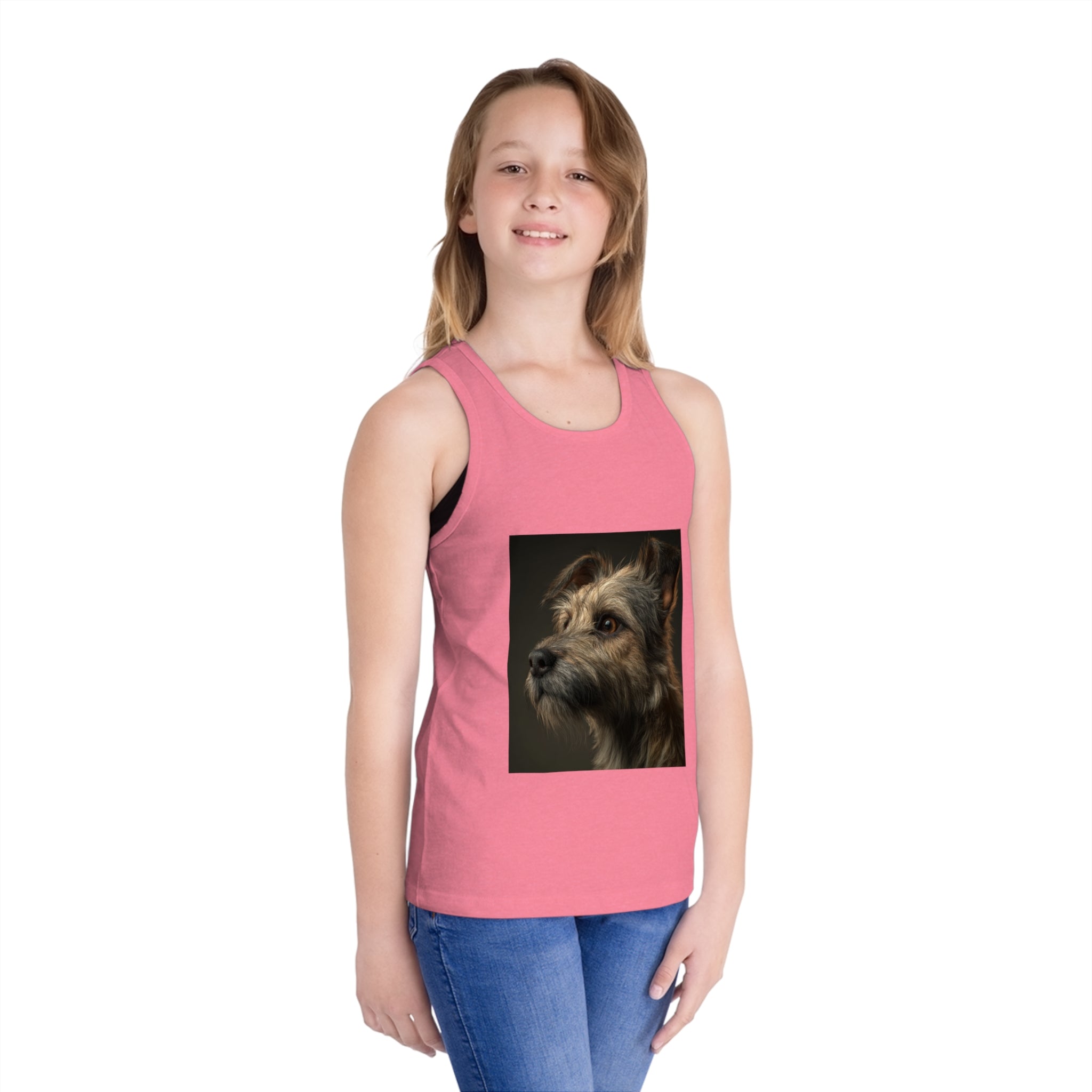 Dog Portrait Kid's Jersey Tank Top - Perfect Gift for Pet Lovers, Summer Wear, Dog Lovers Gift, Kid's Casual Wear, Birthday Gifts