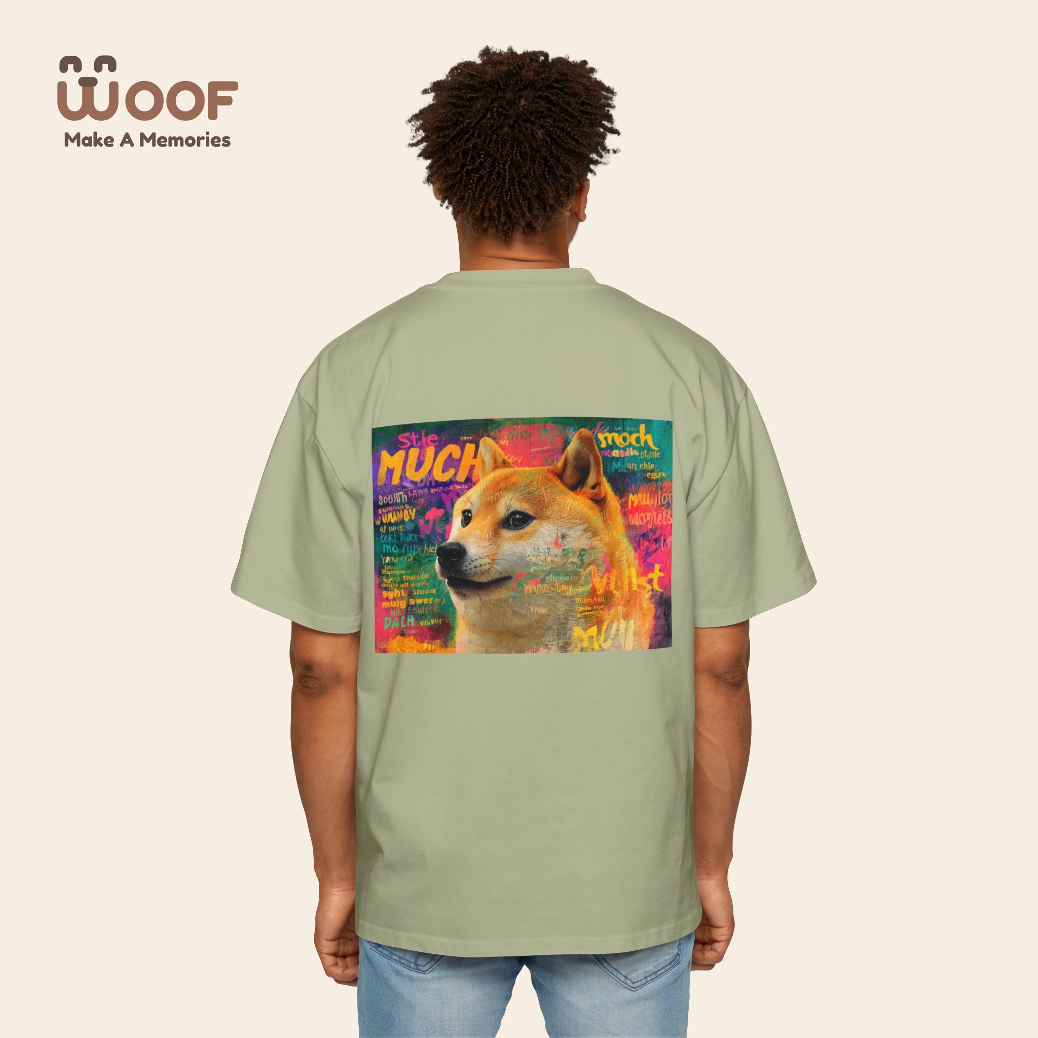 Men's Heavy Oversized Dog Graphic Tee, Cool Casual Wear, Pet Lover Gift, Dog Meme Lover Shirt, Oversized Fashion Tee, Gift for Dog Owners
