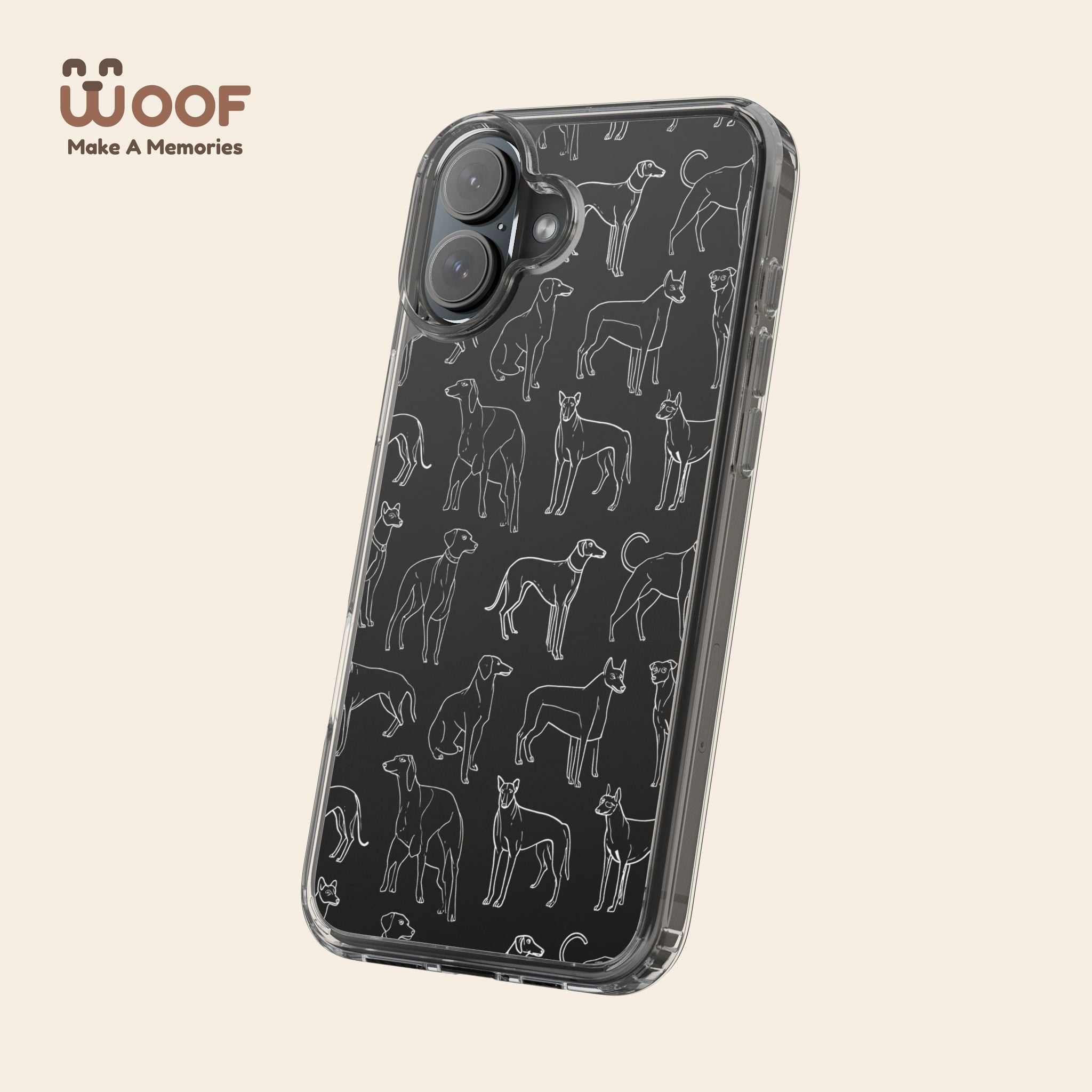 Stylish Dog Print Clear Phone Case, Pet Lover Gift, Customizable Clear Cases, Dog Owner Accessories, Cute Phone Covers