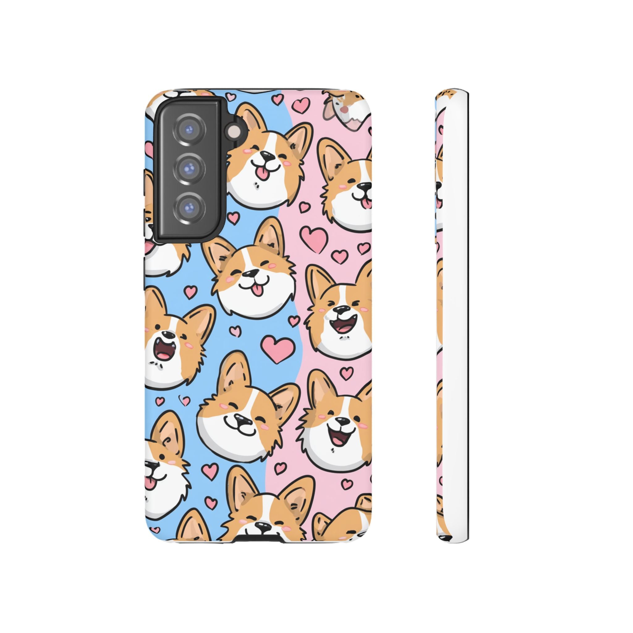 Cute Corgi Phone Case – Fun & Playful Protection with Love Hearts