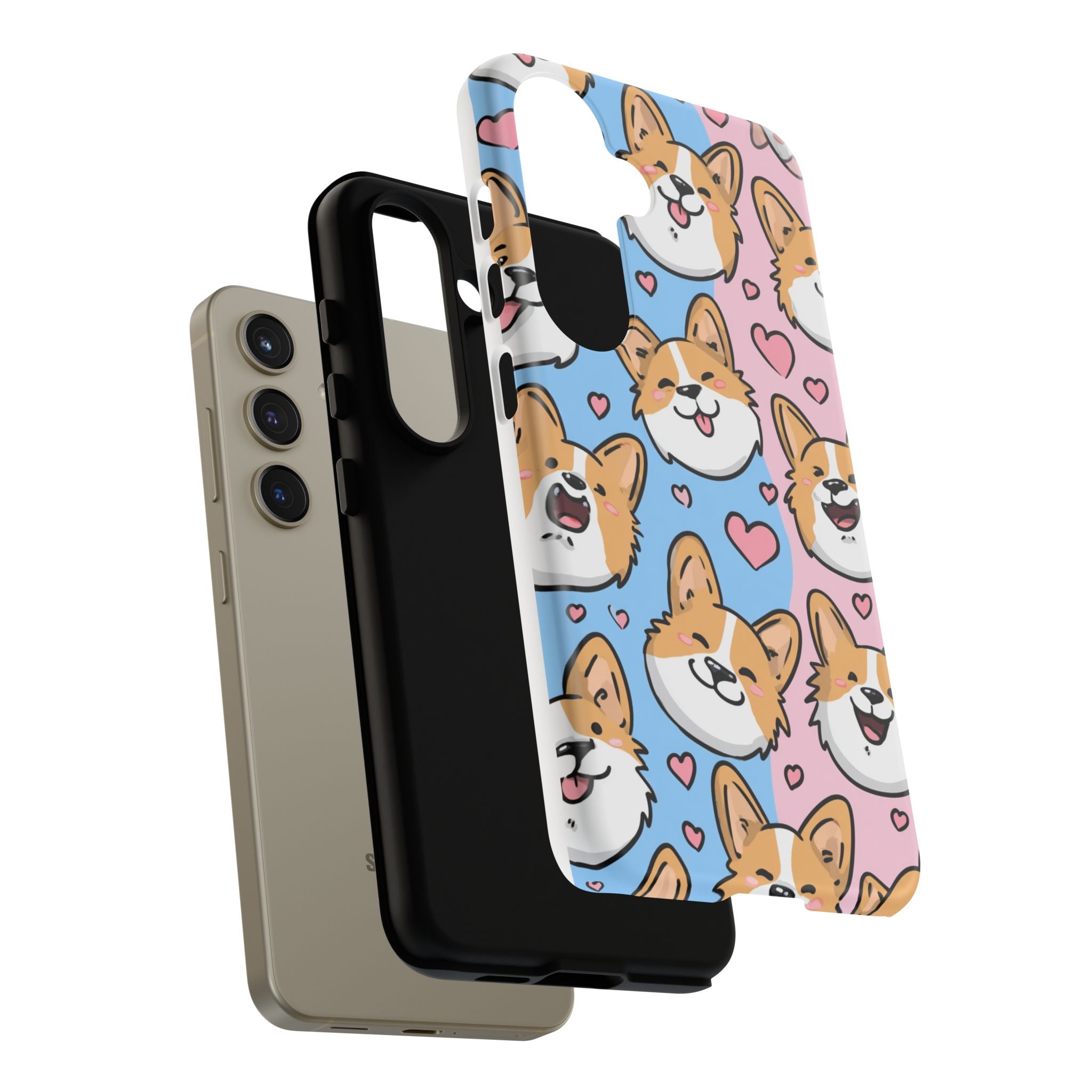 Cute Corgi Phone Case – Fun & Playful Protection with Love Hearts