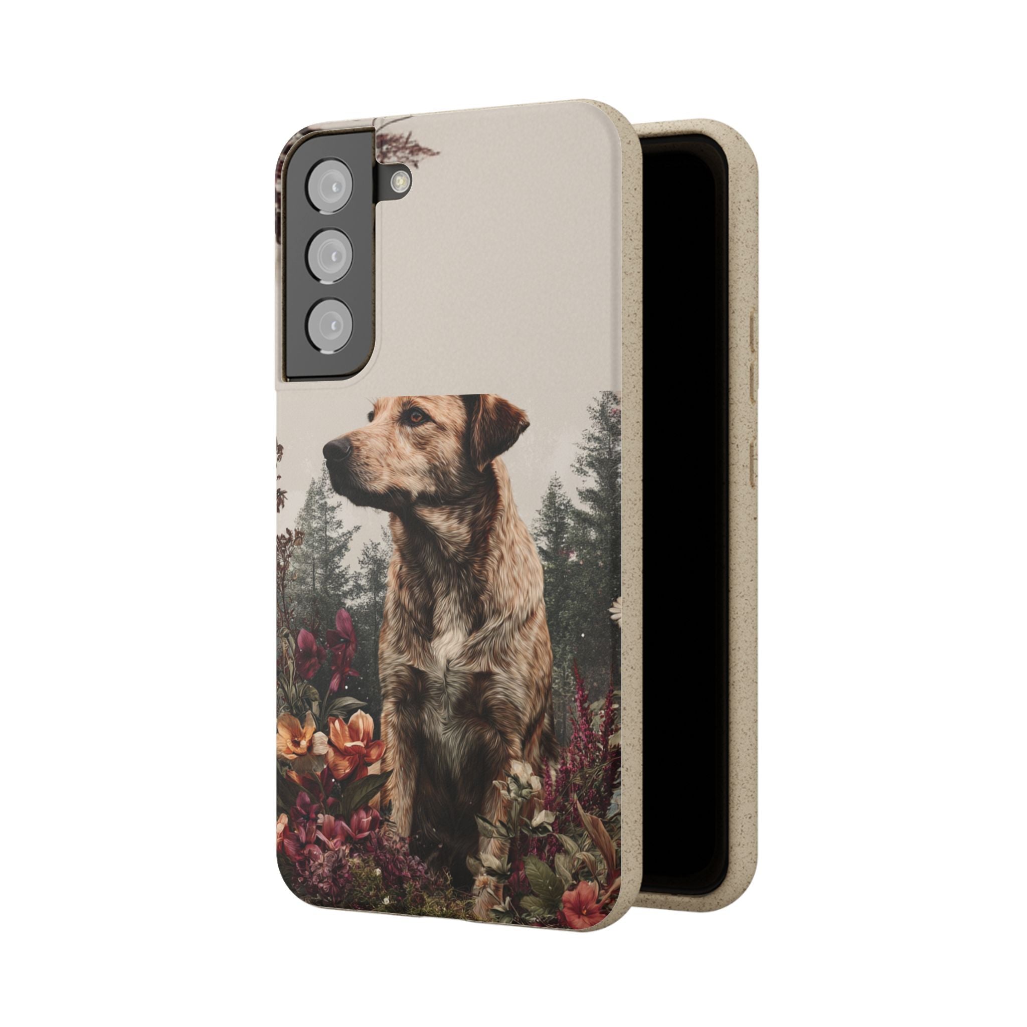 Eco-Friendly Dog Lover Biodegradable Phone Case - Floral Design