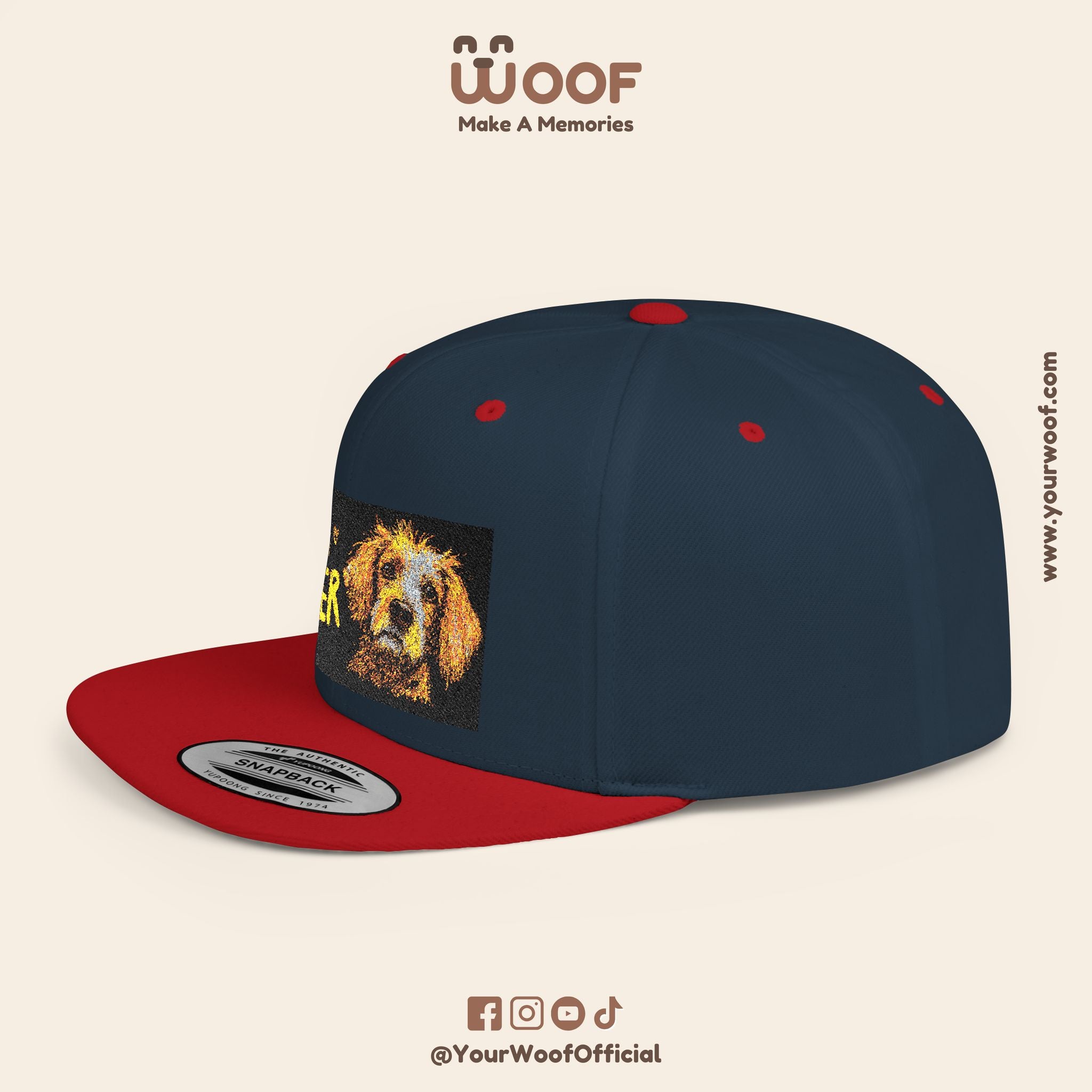 Dog Lover Flat Bill Snapback Hat, Casual Cap for Pet Owners, Dog Gift, Adjustable Hat, Fashion Accessory for Animal Lovers