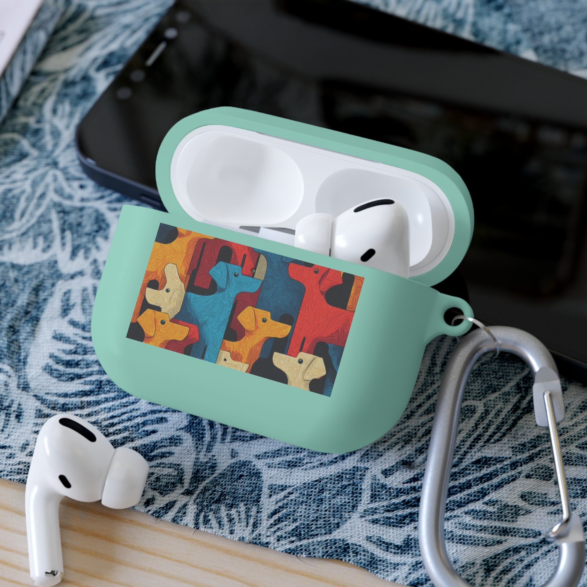 Colorful Dog Pattern AirPods Case Cover - Fun & Functional