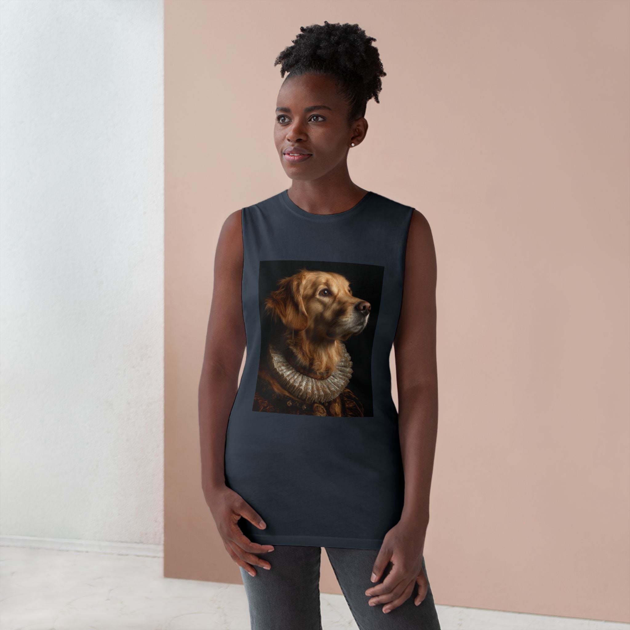 Golden Retriever Portrait Tank Top, Dog Lover Gift, Pet Memorial Tee, Animal Art Apparel, Unique Dog Owner Shirt
