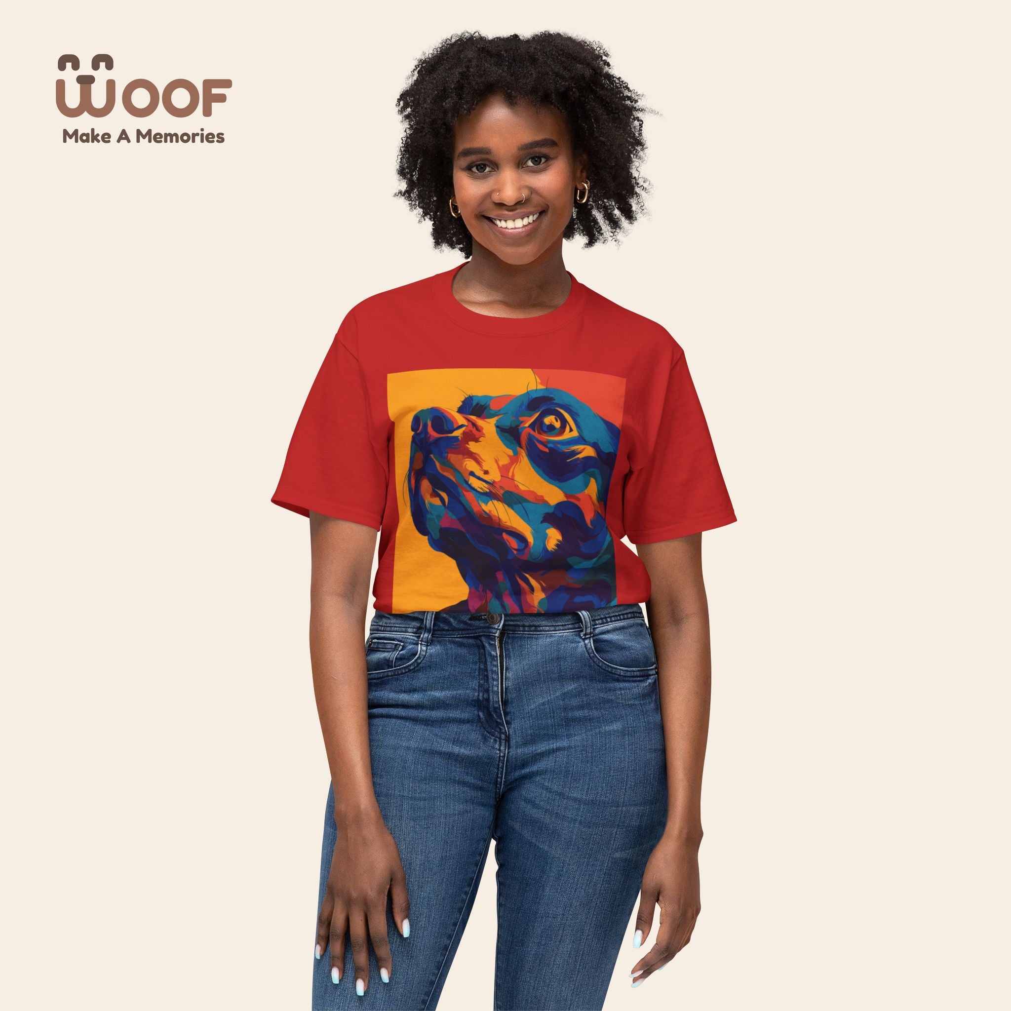 Colorful Dog Portrait T-Shirt | Pet Lover Gift, Animal Lover Apparel, Fun Dog Tee, Gift for Dog Moms, Unique Pet Merchandise