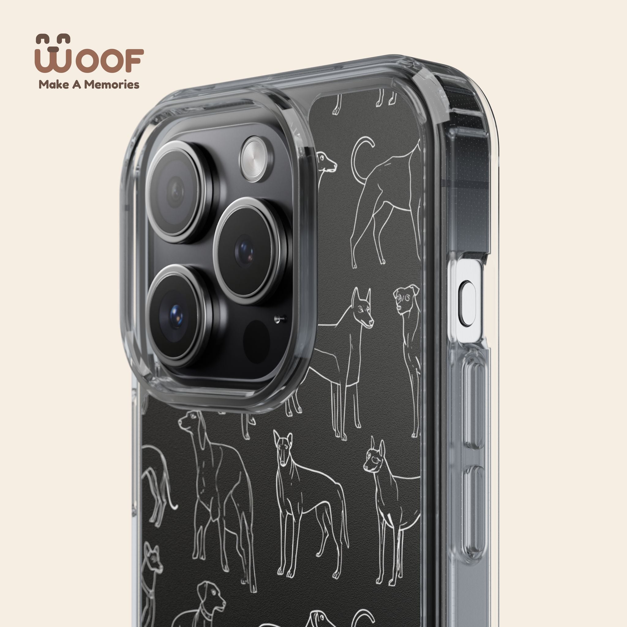 Stylish Dog Print Clear Phone Case, Pet Lover Gift, Customizable Clear Cases, Dog Owner Accessories, Cute Phone Covers