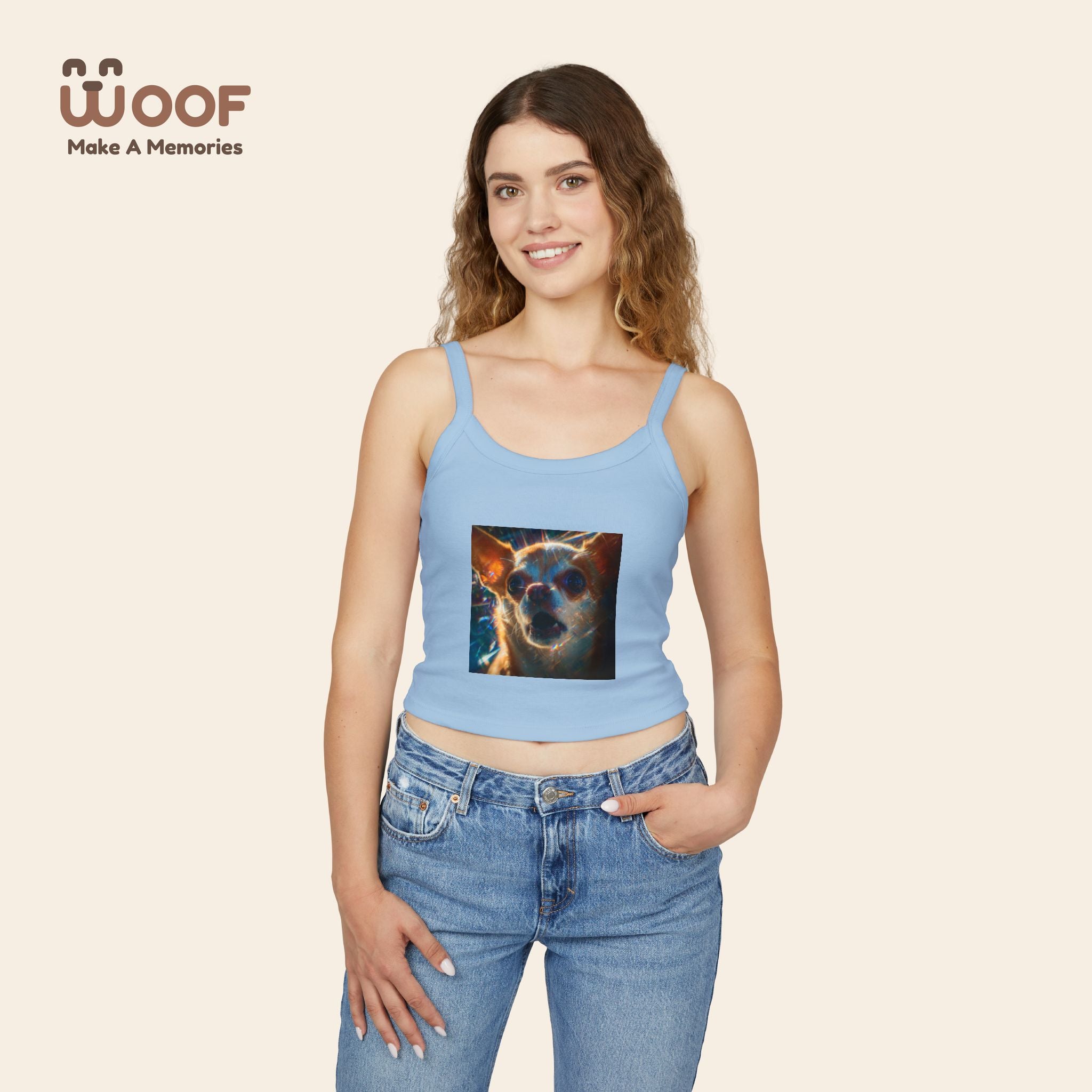 Cute Pet Lover's Spaghetti Strap Tank Top, Dog Mom Gift, Summer Top, Casual Wear, Animal Lover Apparel