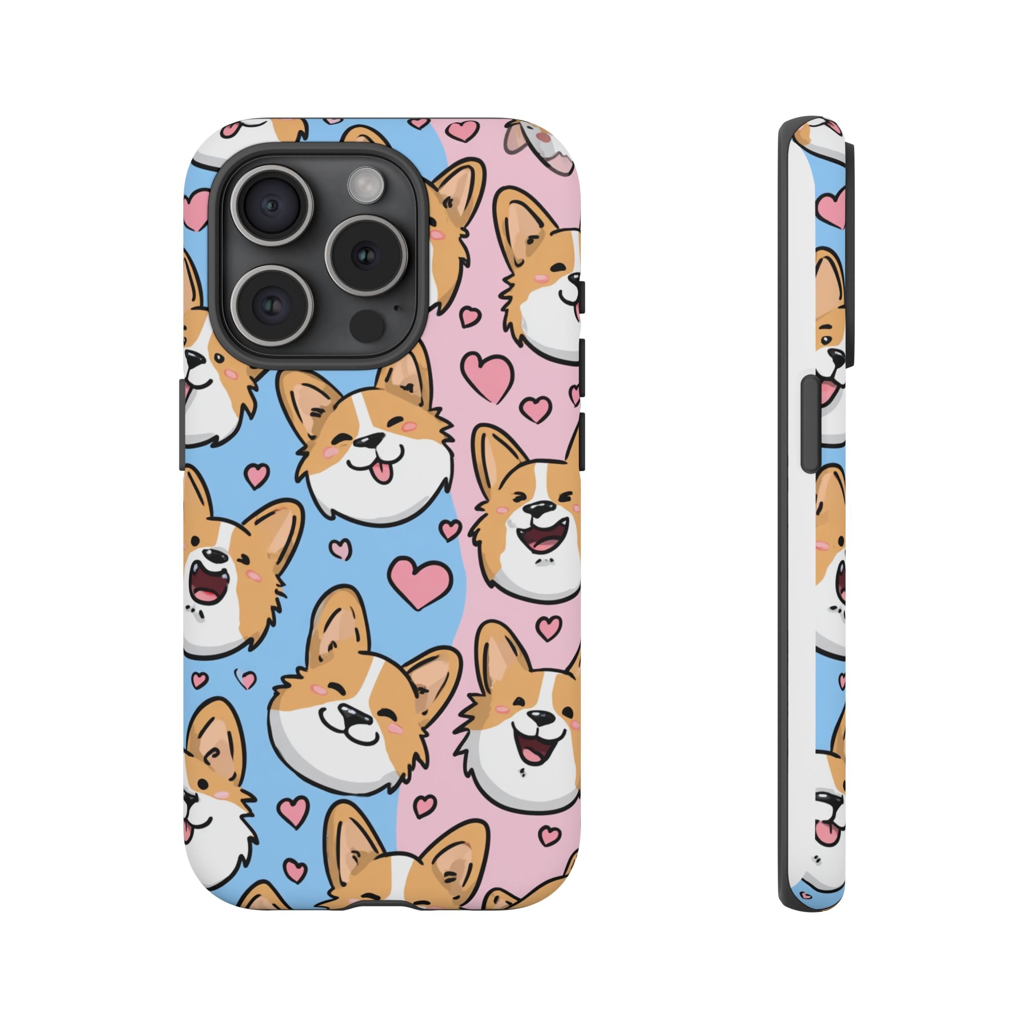 Cute Corgi Phone Case – Fun & Playful Protection with Love Hearts