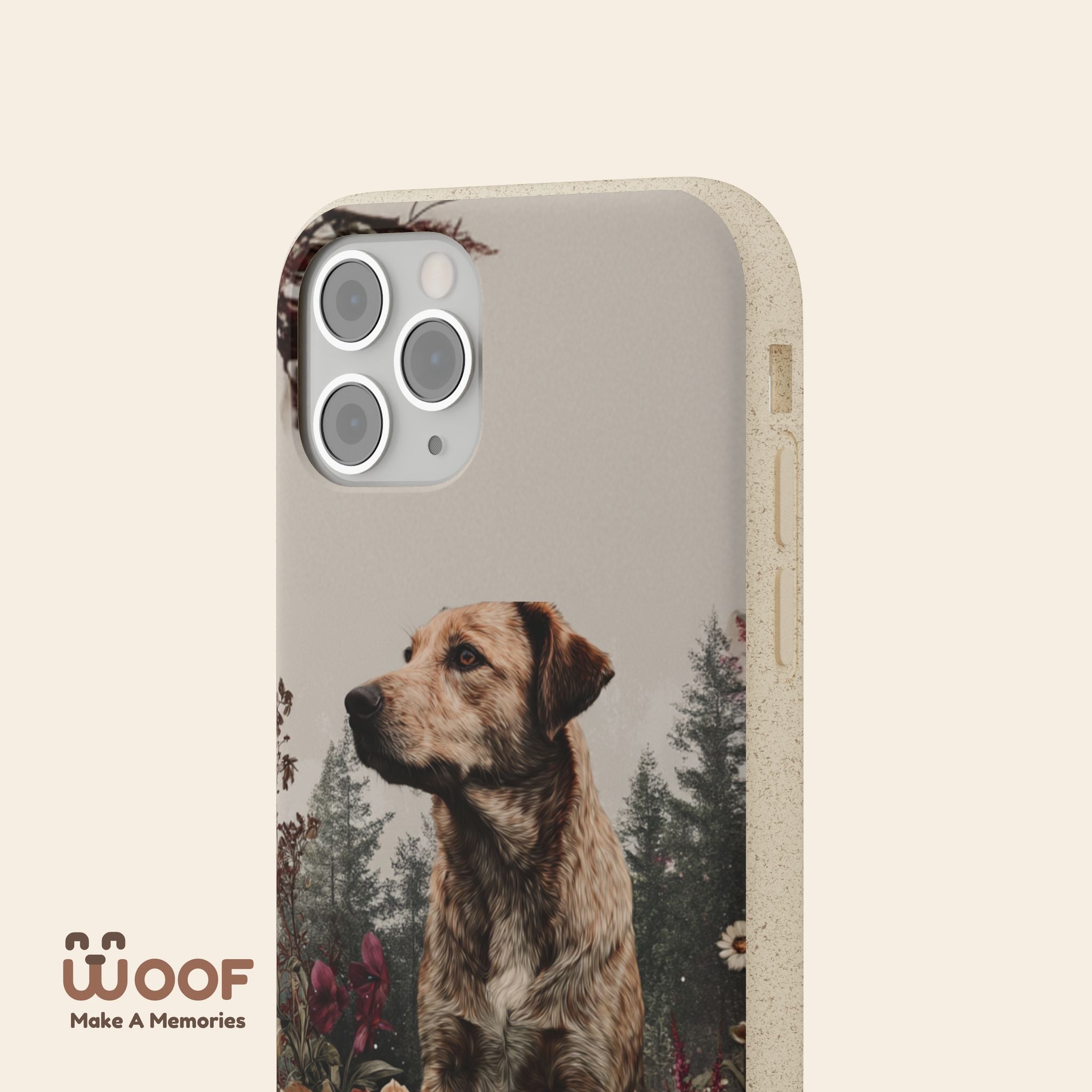 Eco-Friendly Dog Lover Biodegradable Phone Case - Floral Design