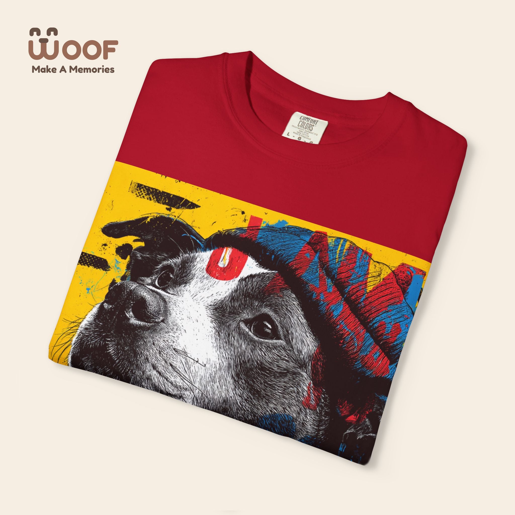 Vibrant Dog Art T-Shirt | Unisex Garment-Dyed Tee for Animal Lovers, Pet Enthusiasts, Gift for Dog Owners, Cute Pet Apparel, Summer Fashion