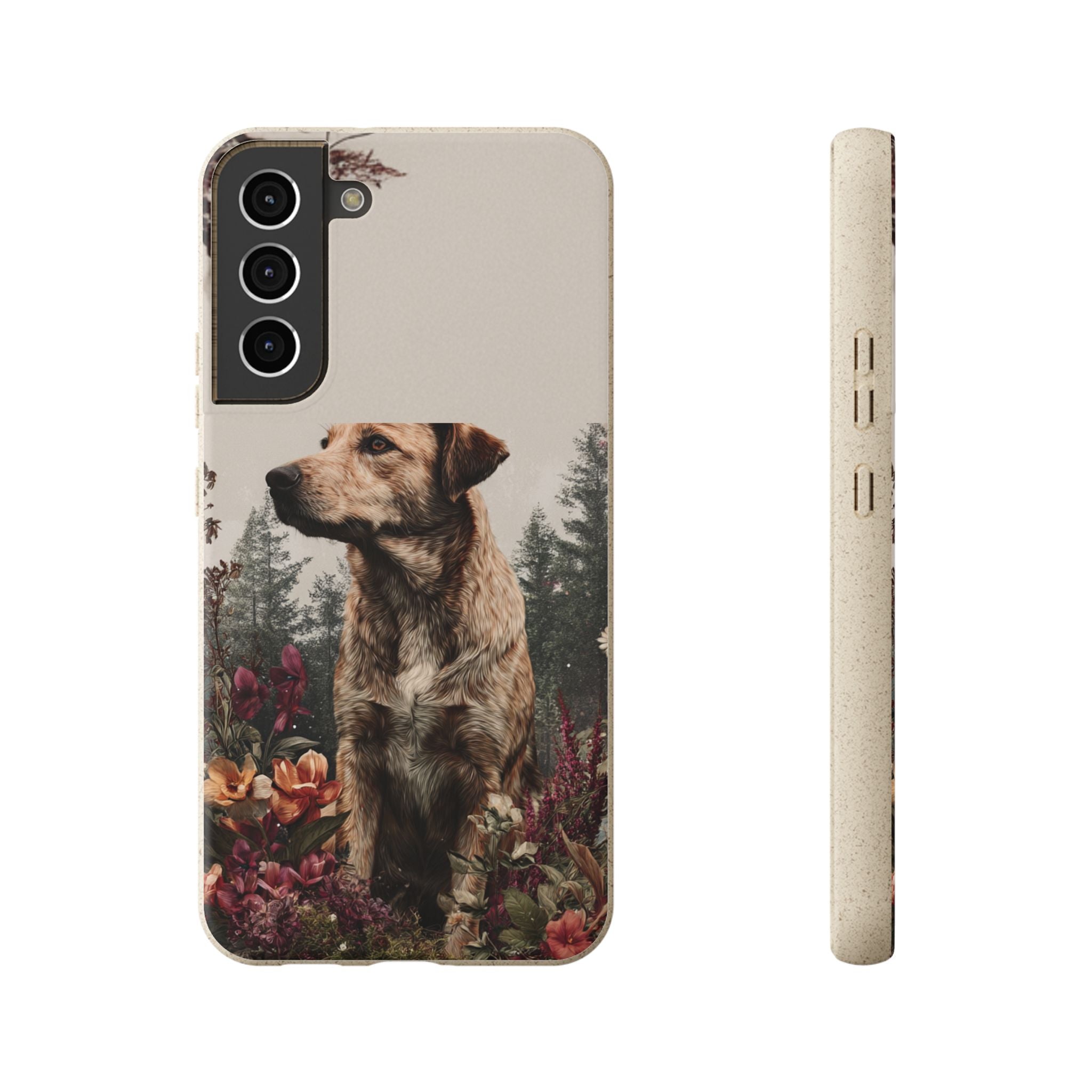 Eco-Friendly Dog Lover Biodegradable Phone Case - Floral Design
