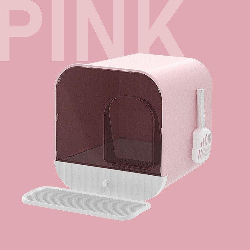 Enclosed And Splash-Proof Cat Litter Box With Drawer Design - Image 8