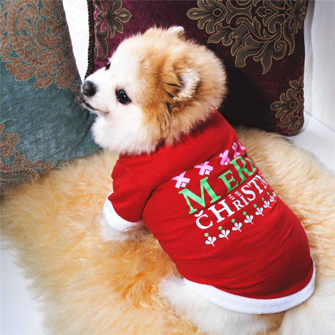 Festive Furry Border Christmas Dog Dress 5