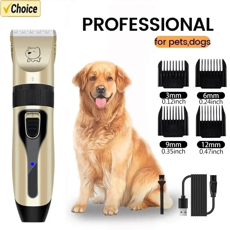 Dog Professional Hair Clipper Electrical Grooming Trimmer For Pets Usb Rechargeable Cat