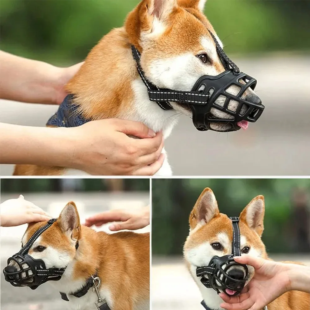 Soft Silicone Pet Dog Muzzle Anti-biting Chewing Mask Breathable Basket Dog Muzzle Durable Strong - photo 3
