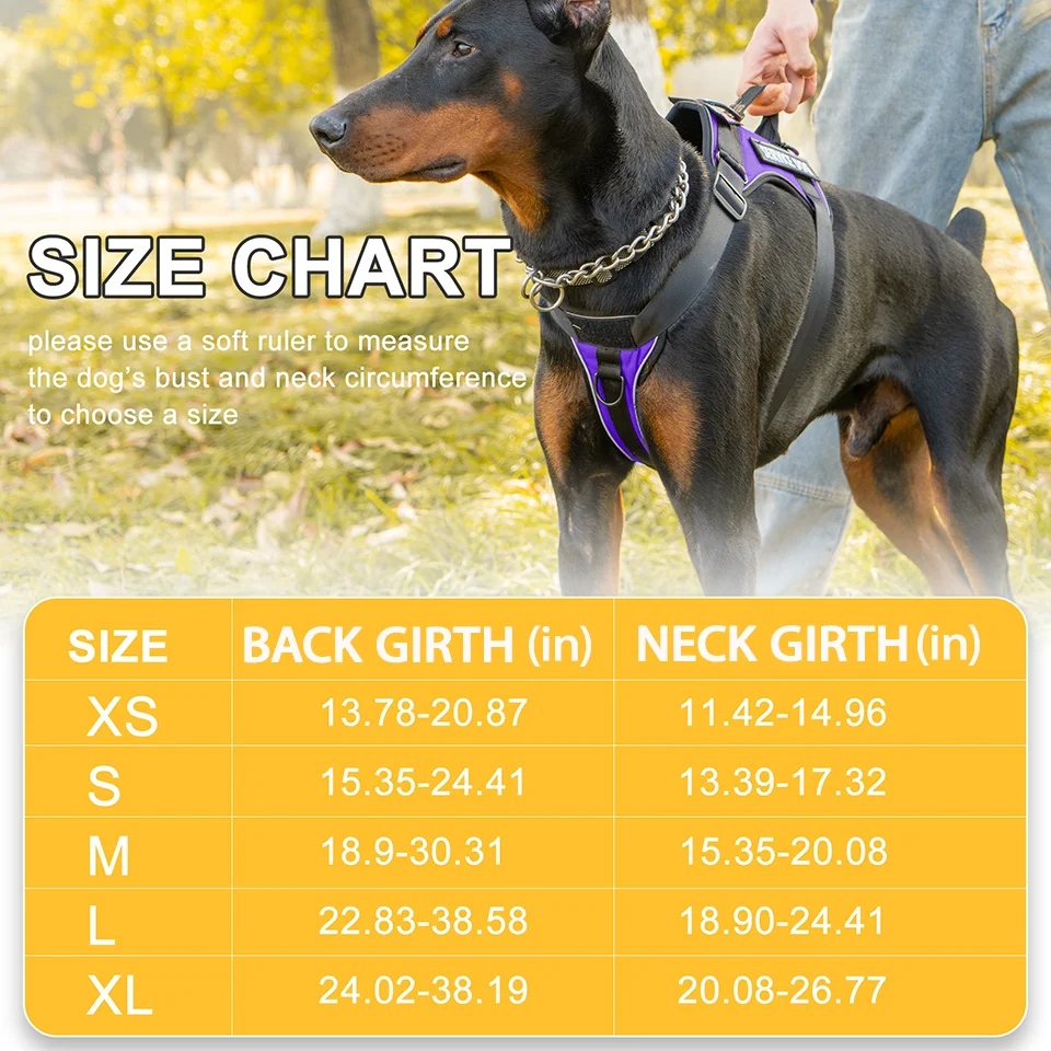 Service Dog Harness, No Pull Reflective Adjustable Pet Vest, Handle & Patches, Breathable Mesh, Easy On-Off for Small Large Dogs - Image 6
