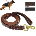 Braided Leather Dog Collars Durable Genuine Leather Dog