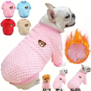 Puppy Sweater, Pet Clothes, Autumn And Winter New Dog Fleece Jackets, Double-leg Plaid Dog Apparel Christmas Gift