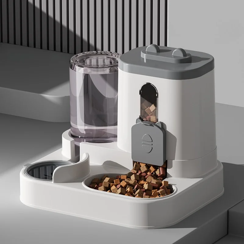 Cat Bowl Automatic Feeder With Spill Proof Design With Water Fountain Pet - photo 5