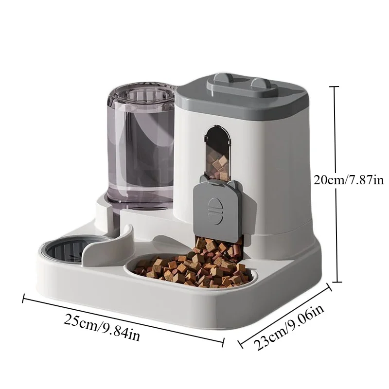Cat Bowl Automatic Feeder With Spill Proof Design With Water Fountain Pet - photo 6