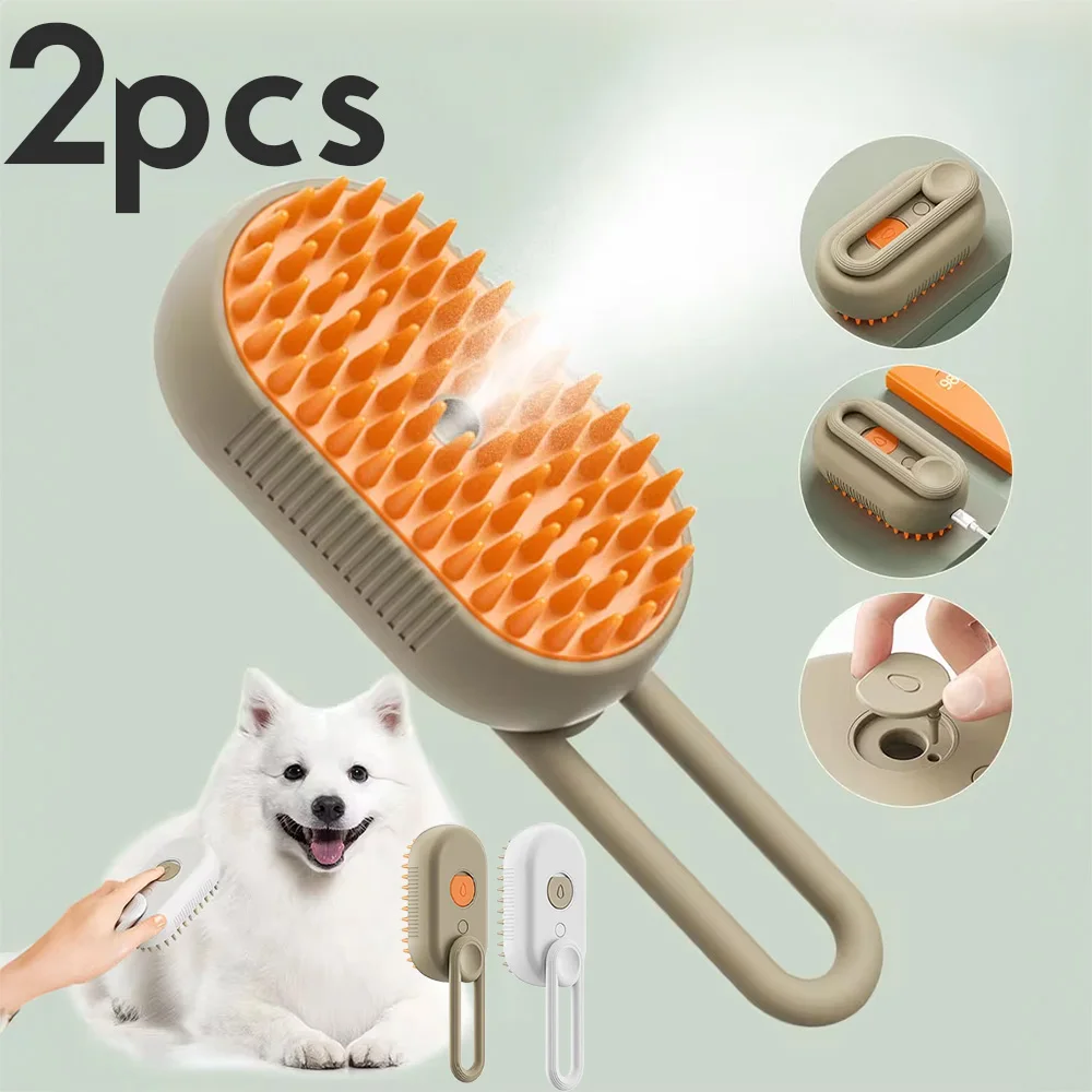 1~2pcs Steam Pet Brush 3 In 1 - 1~2pcs Steam Pet