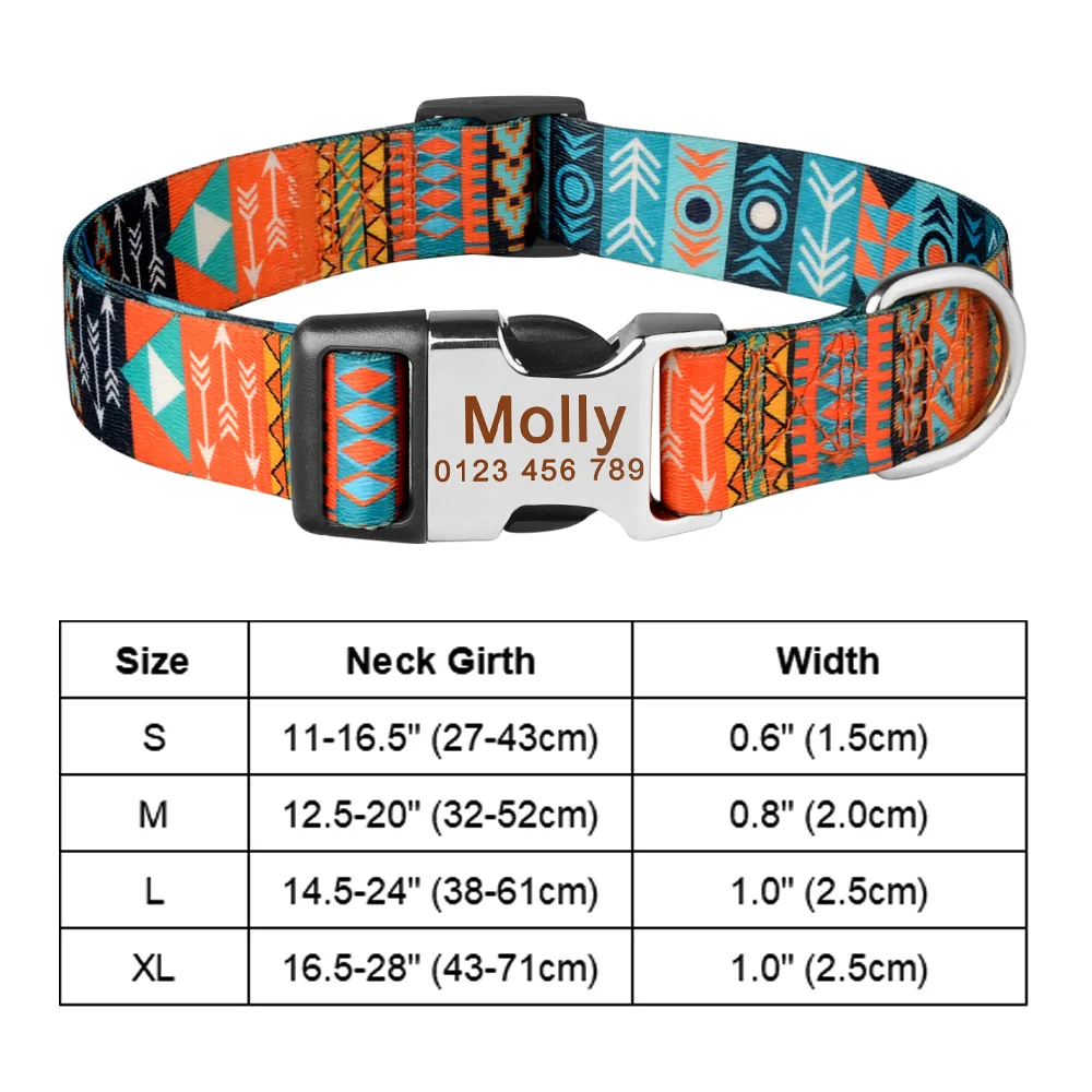 Personalized Dog Collar Custom Engraved Name ID Tag Nameplate Adjustable Small Large Medium Puppy Pet Dogs Collars - Image 4