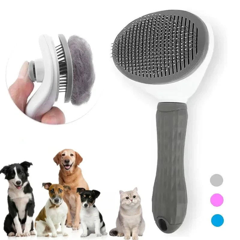 Pet Dog Brush Cat Comb Self Cleaning Pet Hair Remover Brush For