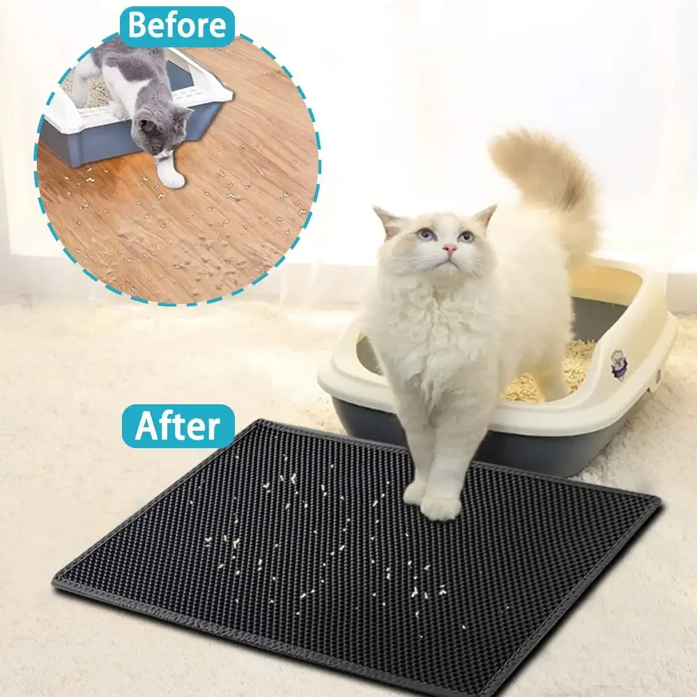 Cat Litter Mat With Gift Double Layer Waterproof Pet Litter Box Mat - photo 2