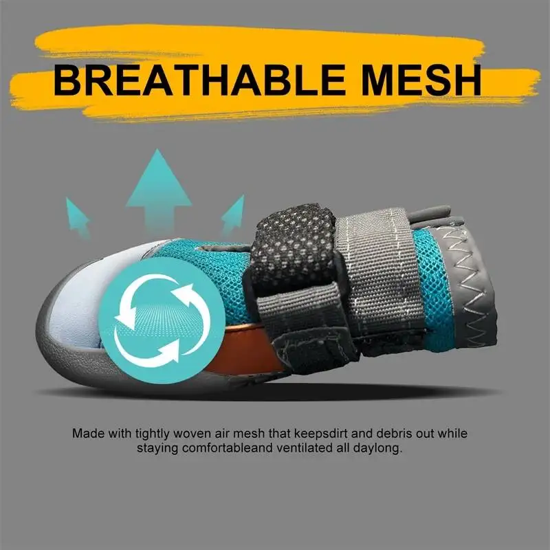 BXX Color Flashing Light Up Puppy Mesh Booties Non Slip Durable Pet Footwear For Night Outdoor - photo 3
