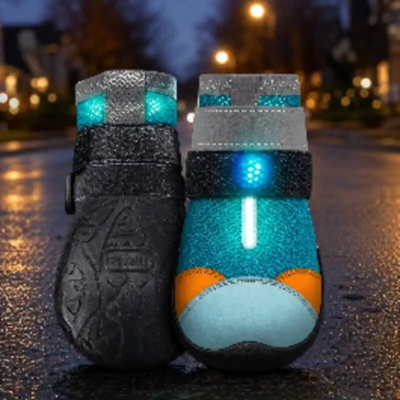 BXX Color Flashing Light Up Puppy Mesh Booties Non Slip Durable Pet Footwear For Night Outdoor - photo 6