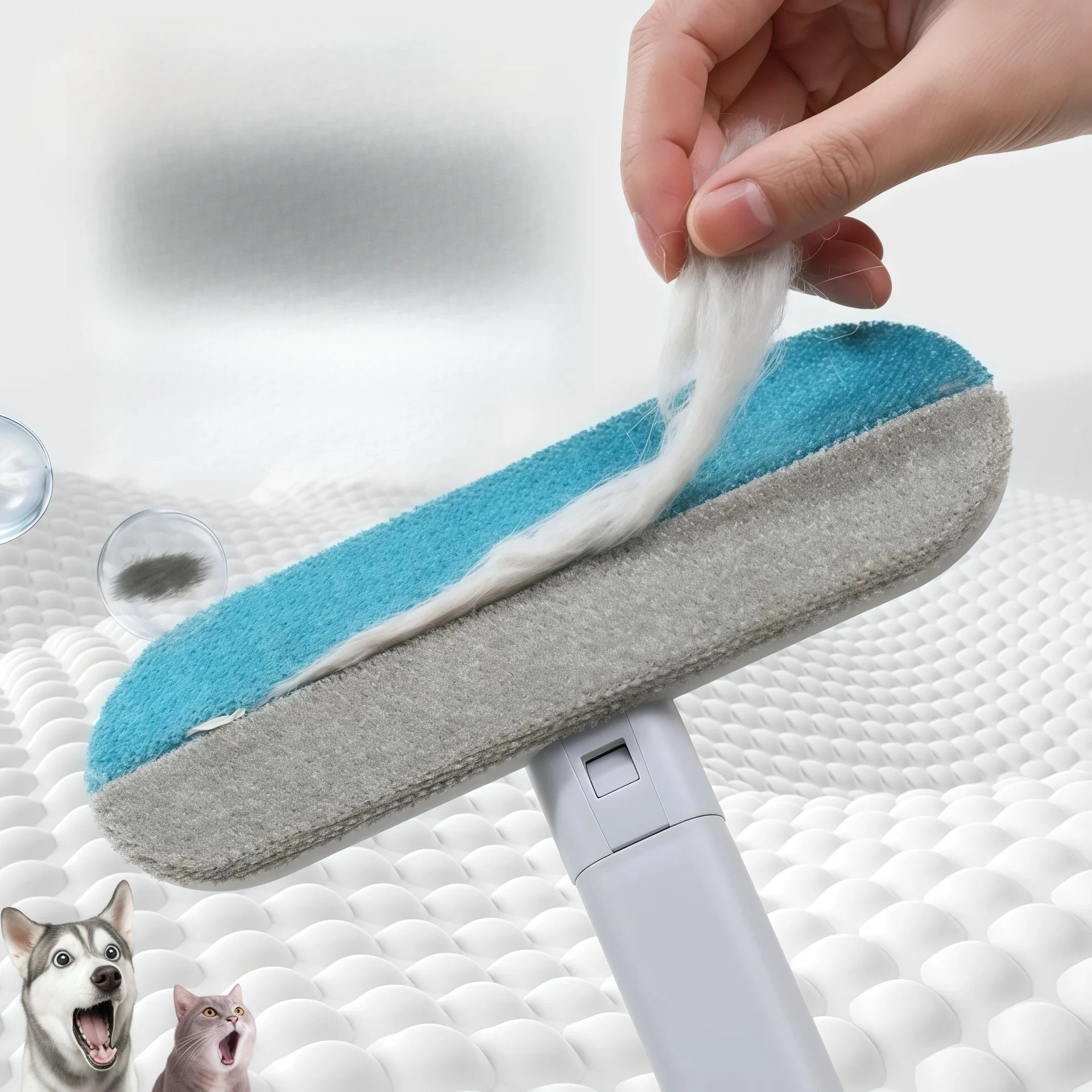 Pet Hair Removal Set Tool Reusable Static Removal Gloves Double-Sided Cat Grooming Gloves Remove