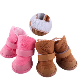 4Pcs/set Warm Pet Dog Shoes Sneakers Anti-Slip for Small Medium Dogs Cute Dog Boots Outdoor