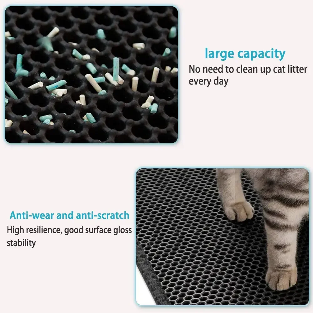 Cat Litter Mat With Gift Double Layer Waterproof Pet Litter Box Mat - photo 4