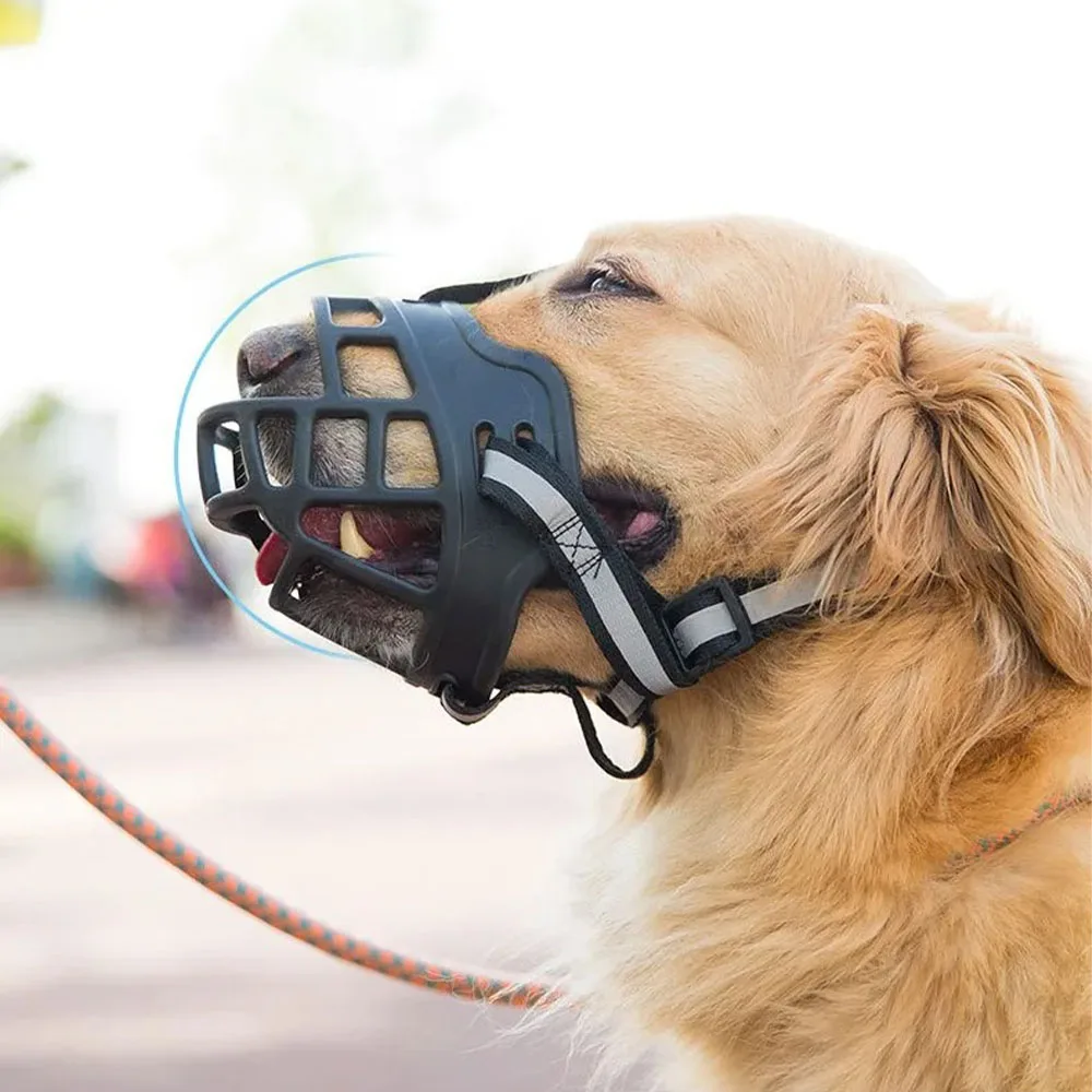 Soft Silicone Pet Dog Muzzle Anti-biting Chewing Mask Breathable Basket Dog Muzzle Durable Strong - photo 2